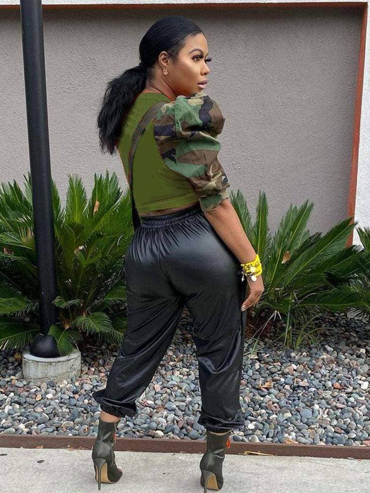 Queen Fashion – wholesale Blouse – Women’s – high heel booties, camo top fashion look6