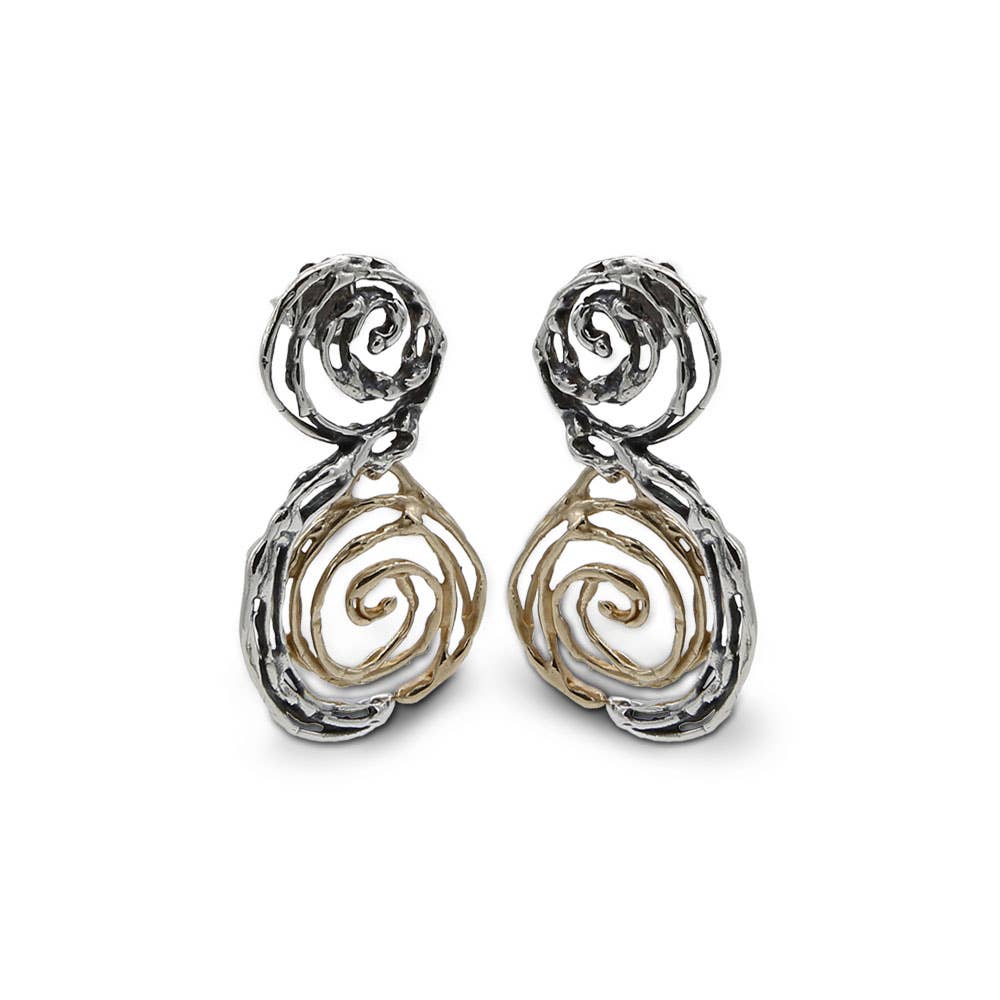Mandile Gioielli - Wholesale Dangle Earrings - Spiral pendant earrings 925 silver and bronze (ORA045)0
