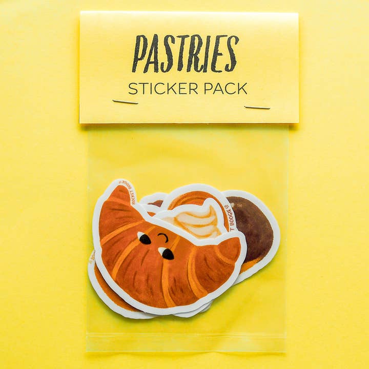 French Pastries Vinyl Sticker Pack for wholesale by Rocket Boogie Co.