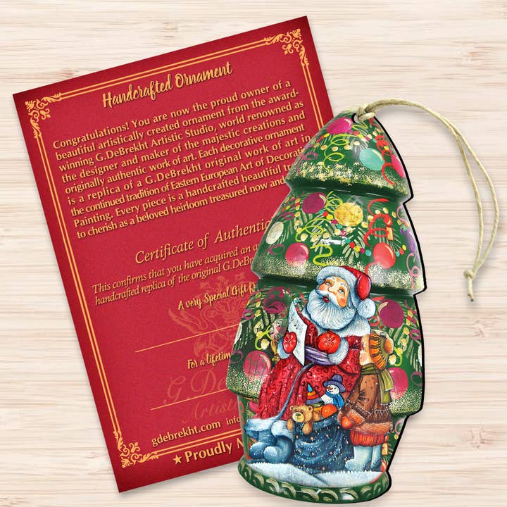 Designocracy – Ornamento por atacado – Enfeites de madeira de boneca de árvore de Natal por G. DeBrekht3