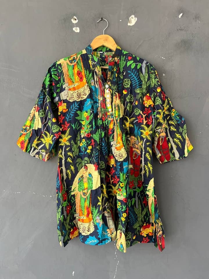 Frida Khalo Print Cotton Kurtis Indian Handmade Women Dress for wholesale by bhavnas boutique