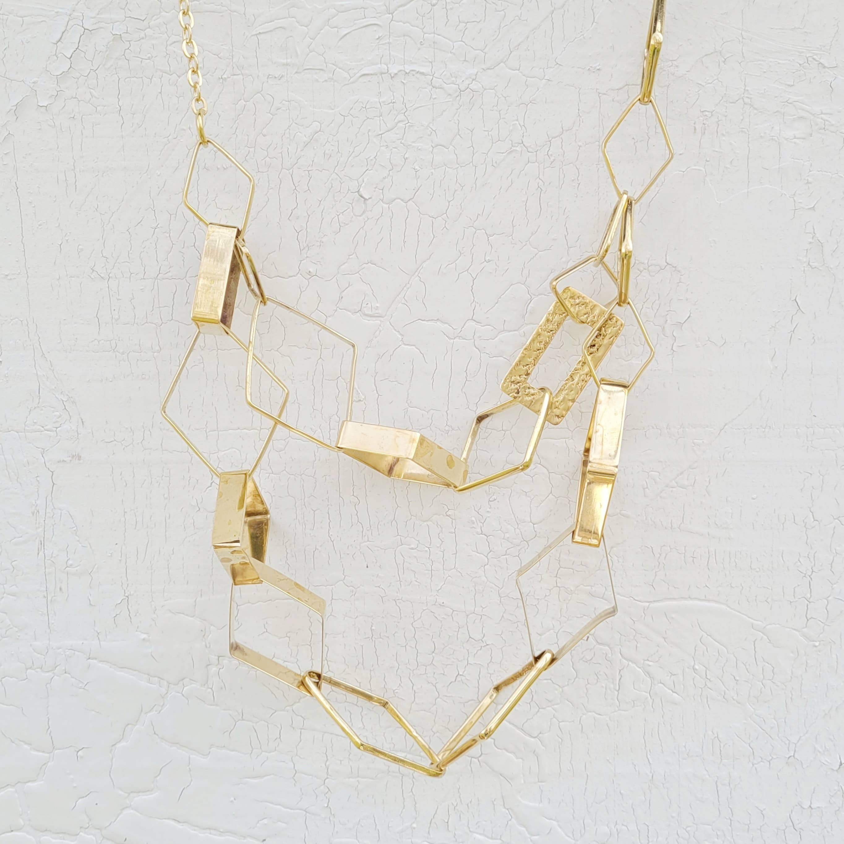 Bisjoux - Wholesale Link & Chain Necklace - Brass Chain link necklace geometric abstract handmade 2