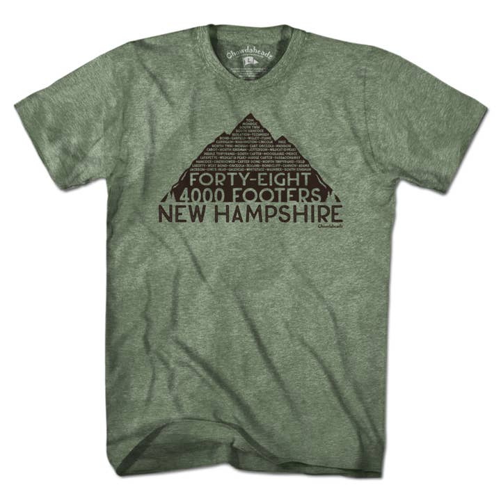FORTY-EIGHT 4,000 FOOTERS NEW HAMPSHIRE T-SHIRT for wholesale by Chowdaheadz