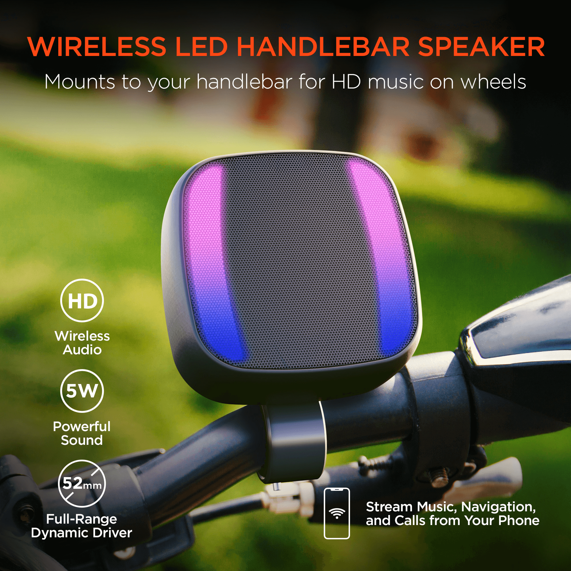 JupiterGear Home - Wholesale Speakers - HyperGear Spin Cycle LED Wireless Bike Speaker2