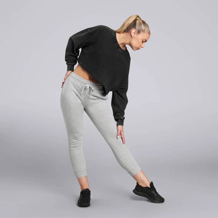 HPE Female French Terry Skinny Joggers - Grey for wholesale by HPE Activewear