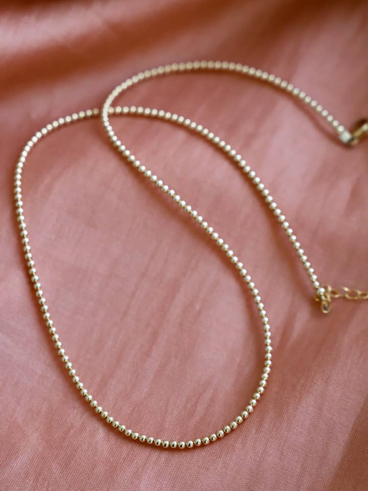 GOLD FILLED BEADED CHAIN for wholesale by Katie Waltman Jewelry