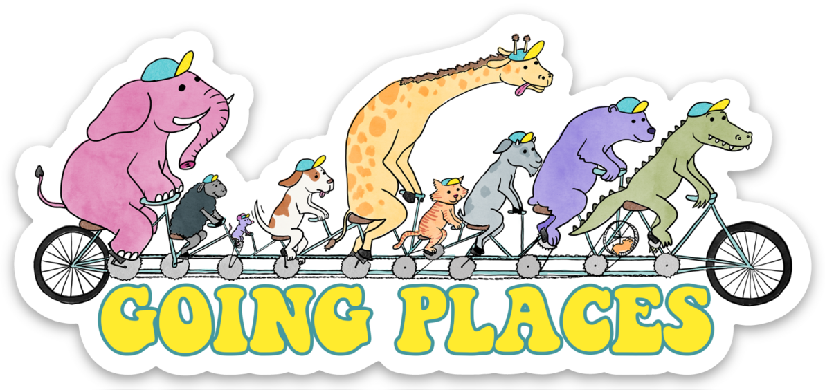 Jodi Lynn's Emporium of Doodles - Wholesale Sticker - Tandem bike "going places" Vinyl Sticker0