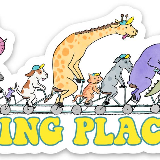 Jodi Lynn's Emporium of Doodles - Wholesale Sticker - Tandem bike "going places" Vinyl Sticker