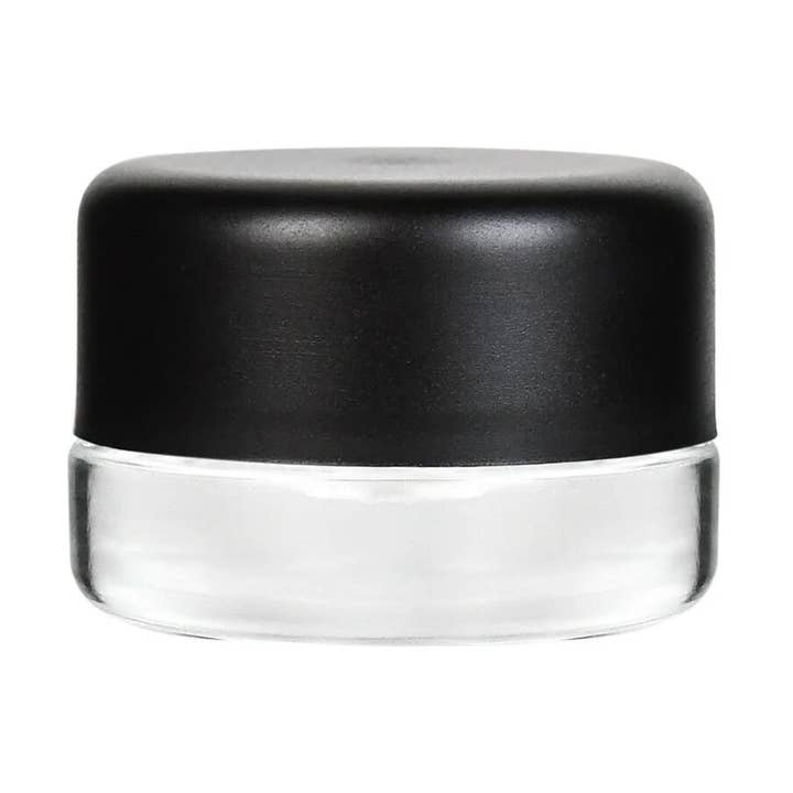 5ml Child Resistant Glass Jar With Black Cap - 1 Gram - 320 for wholesale by Human Objects®