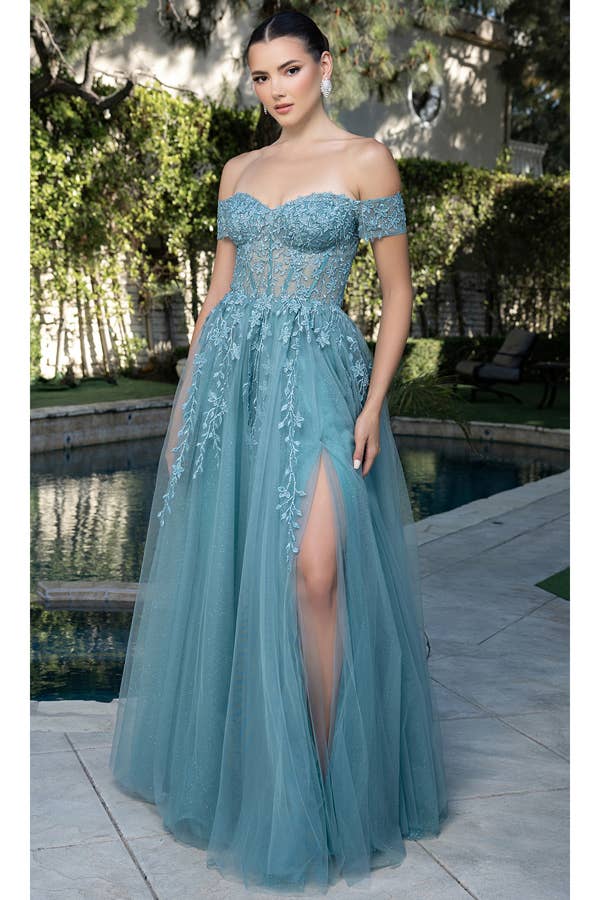 Babyfox Apparel – Vestido comprido - Mulher por atacado – Vestido de Linha A com Decote Ombro a Ombro e Bordado10