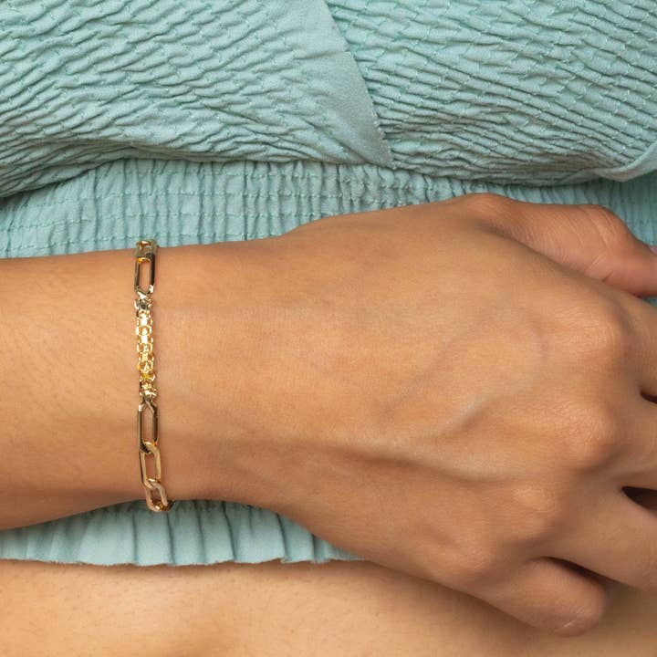Bracelet Bismarck et maillons carrés pour la vente par Lacosta Jewelry Corp