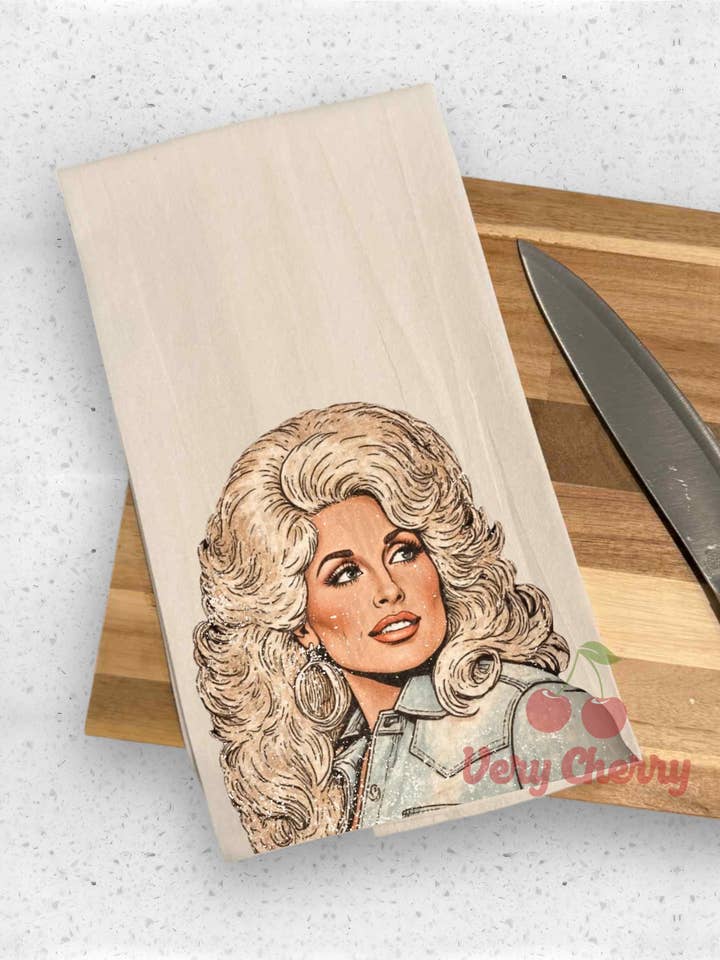 Dolly Tea Towel for wholesale by Very Cherry