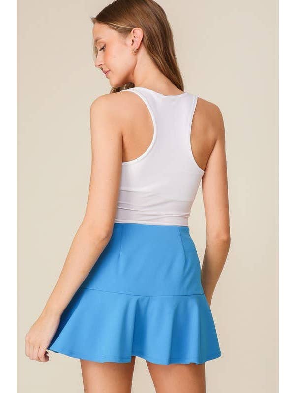 Vanilla Monkey - Wholesale Skort - Women's - High Waisted Techno Crepe Ruffle Skort