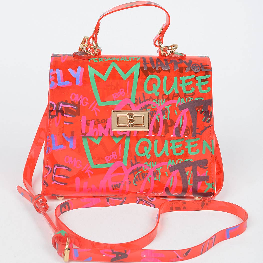 3AM BY H&D ACCESSORIES – wholesale Top handle bag – women's – Graffiti Pvc Top Handle Bag10