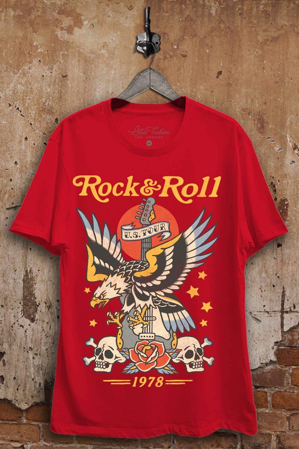 Lotus Fashion Collection - Wholesale T-Shirt (Graphic) - Women's - Rock & Roll Eagle Tattoo Graphic Top4