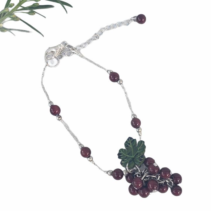 Grapes bracelets acai berries wine lover gift for wholesale by Organic jewelry by Allie