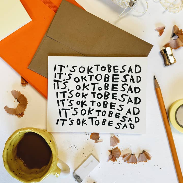 RANI BAN CO – wholesale Sympathy card – OK TO BE SAD Greeting Card3