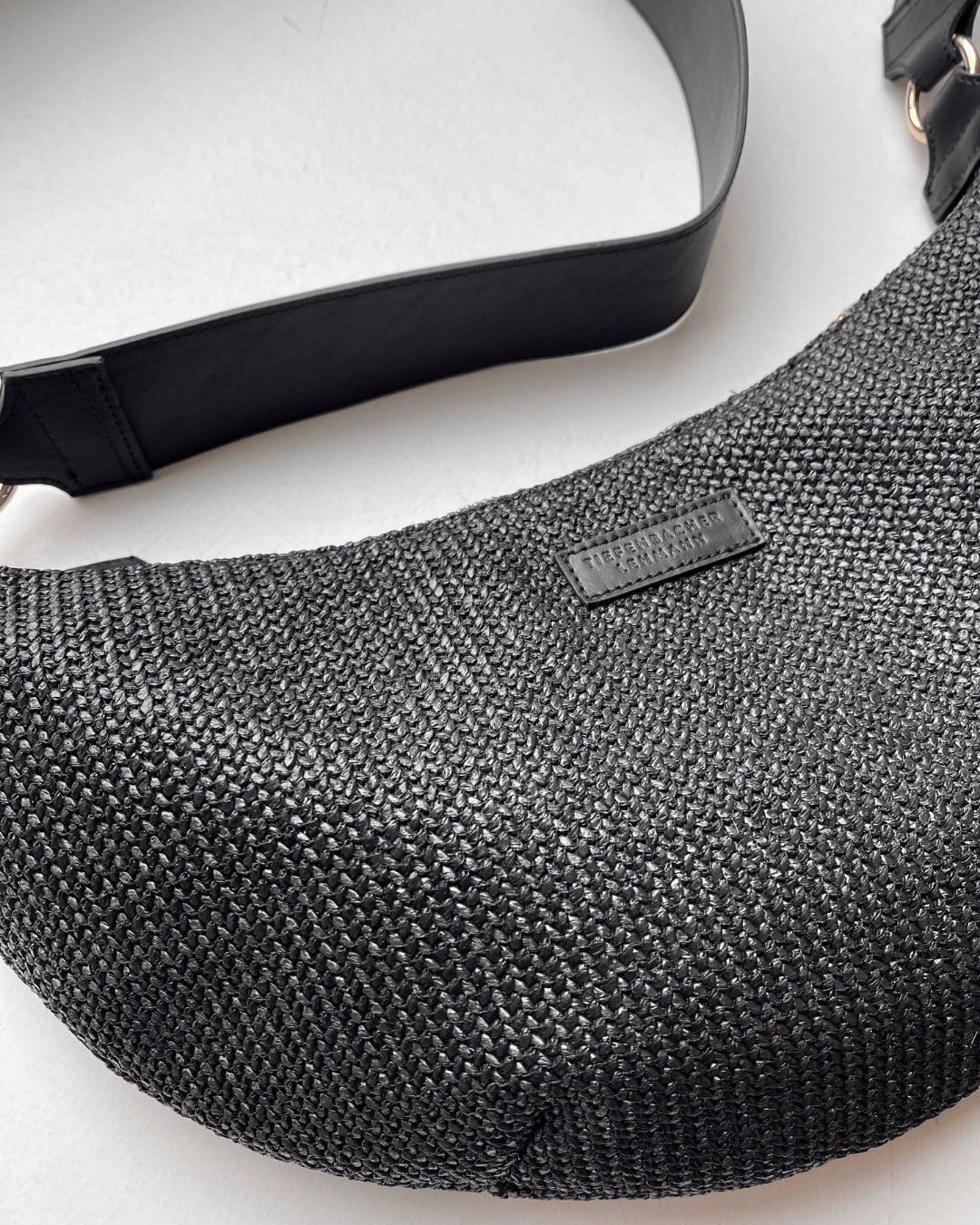 TIEFENBACHER LEHMANN - Wholesale Crossbody Bag - Women's - MOON BAG black raffia - black silver5