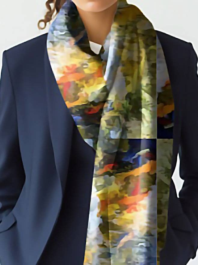 "Koi Dancing" Kasjmier Sjaal voor wholesale door Lady Barbara Pinson Artist