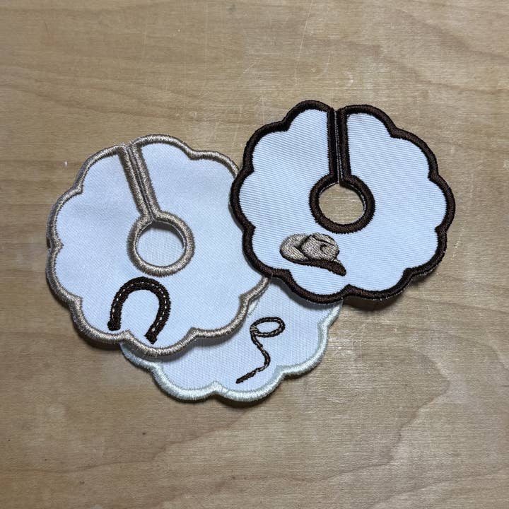 Embroidered Wine Charms- Western set for wholesale by Tiny Hours