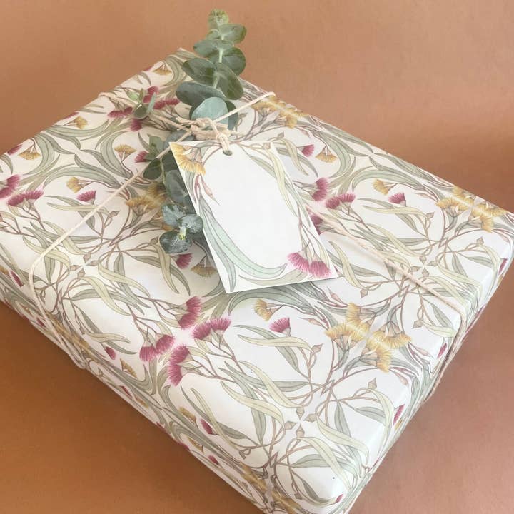 Bridget Farmer Printmaker - Wholesale Flat wrap - Australian Gum Wrapping Paper3