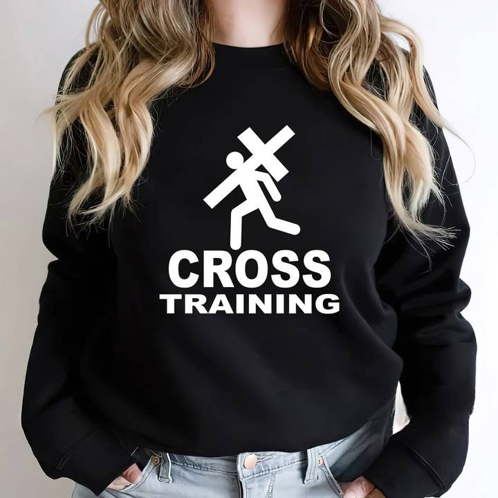 Christian Cross Training Sweatshirt, Christian Shirt for wholesale by EagleAceApparel