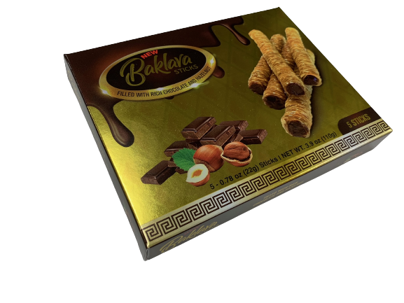 Baklava Sticks - Wholesale Chocolate Covered Sweets - Baklava Sticks Hazelnut Chocolate Cream Crispy Phyllo Dough4