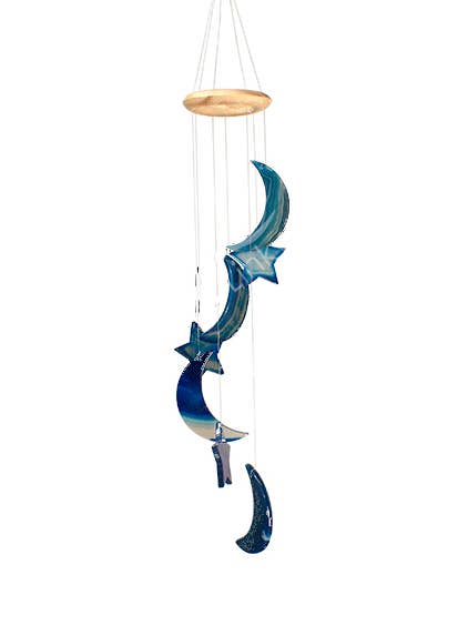 (PC)WINDGONG/MOBIEL - AGAAT, BLAUWE STERREN & MANEN 27" voor wholesale door Oceanic Linkways Inc