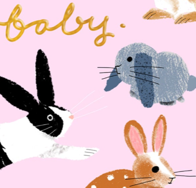 Carolyn Suzuki - Vendita all'ingrosso Biglietto di auguri per la nascita - USAGI THREE - Carta per bambini2