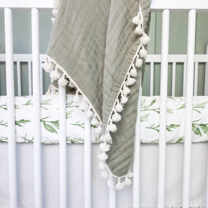Crane Baby - Wholesale Fitted Sheet - Kids & Baby - Parker Leaf Crib Fitted Sheet3