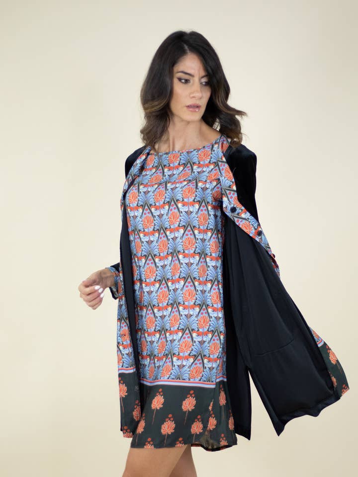 Fluwelen vest met Liberty-patroon voor wholesale door La Vie En Rose - C.I.D.A. s.r.l.