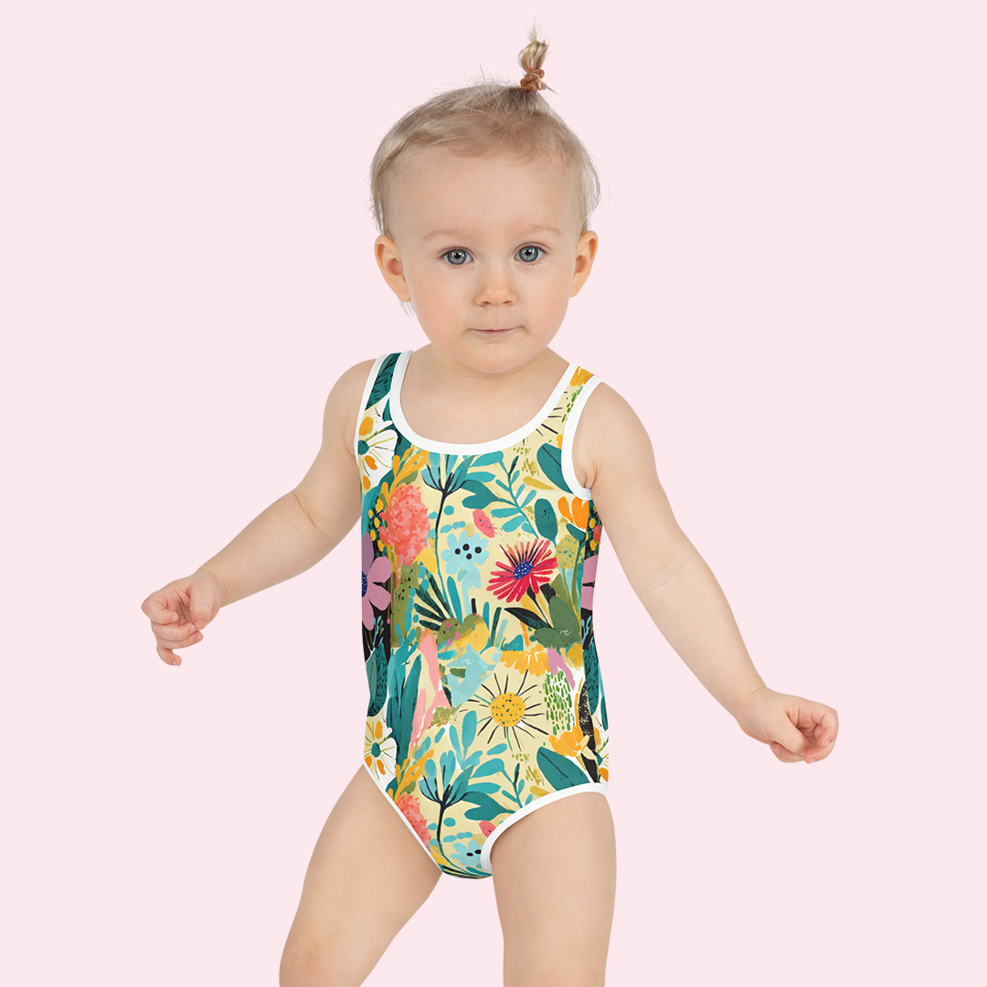 Enveloped - Wholesale One Piece Swimsuit - Kids - Rêve Multicolor Girl's Swimsuit5