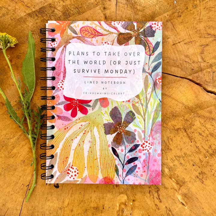 A5 Handmade Illustrated Notebook – Whimsical Lined Journal for wholesale by Erika's Whimsical Art