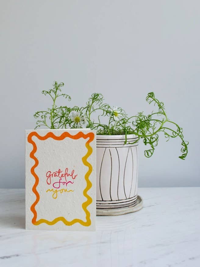 Pflanzbare Dankbare Grußkarte für den Großhandel von Studio Y Creative