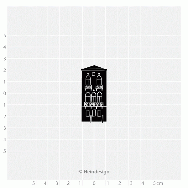 Heindesign – wholesale Rubber/decorative stamp – Stamp: Venice Palazzo 3 Window Balcony1
