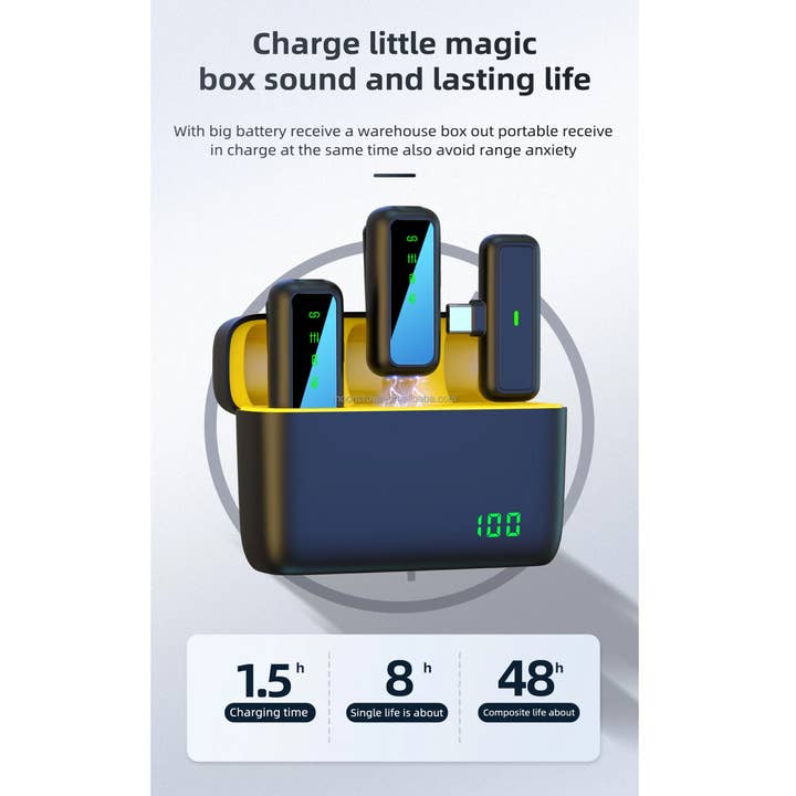 GulleeGadgets - Wholesale Lapel Pin/Button - SX6 Digital Wireless Lapel Mic Set For Type-C & IPhones4