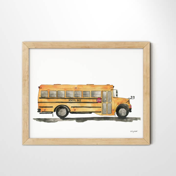 School Bus Art Print for wholesale by KelseyMDesigns
