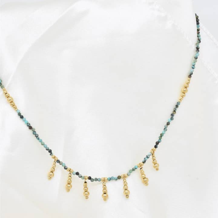 Kapyco - Wholesale Beaded/Pearl Necklace - Stainless steel natural stone necklace - BJ210220OR-VR2