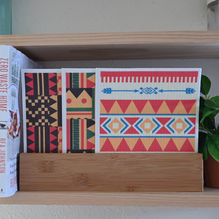 3-pack Swedish Dishcloth Roots & Crowns Print for wholesale by Replenish Home Goods