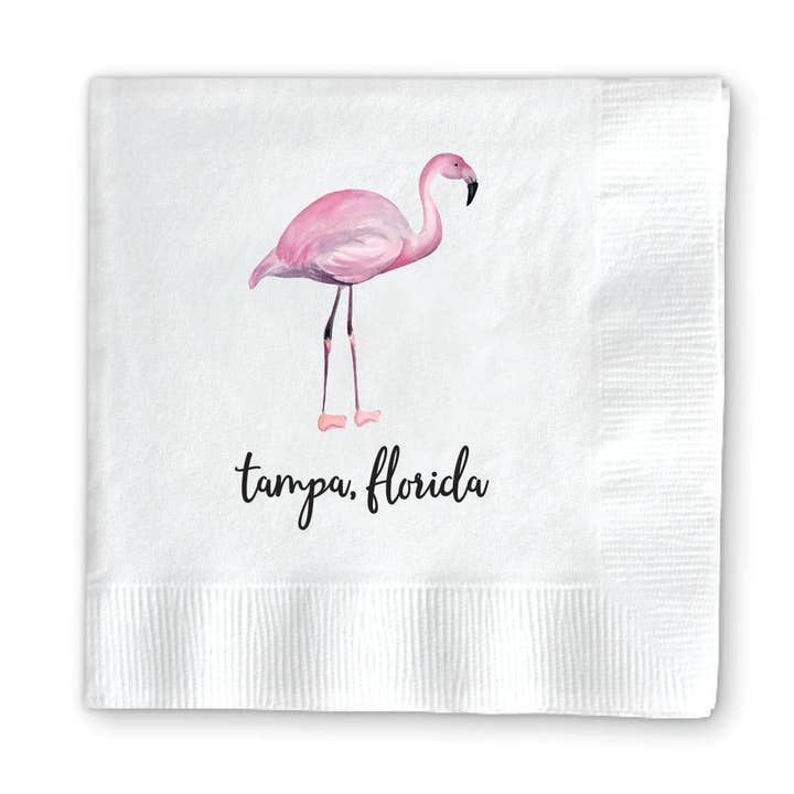 FLAMINGO-COCKTAIL NAPKINS for wholesale by Donovan Designs