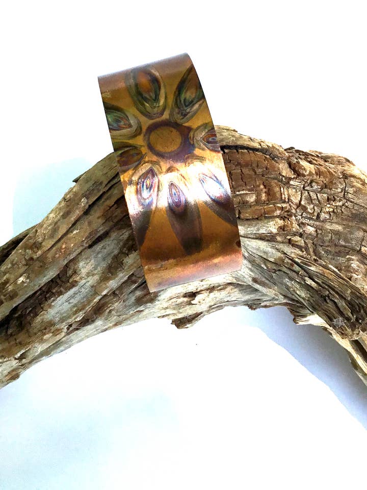 Blossom 1 inch Copper Cuff for wholesale by Inspire Me Artworks