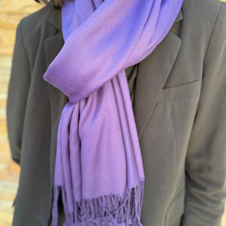 Maison Unik Accessoires - Wholesale Scarf - Women's - Solid satin stole – 100% viscose – 70x180 cm -women4