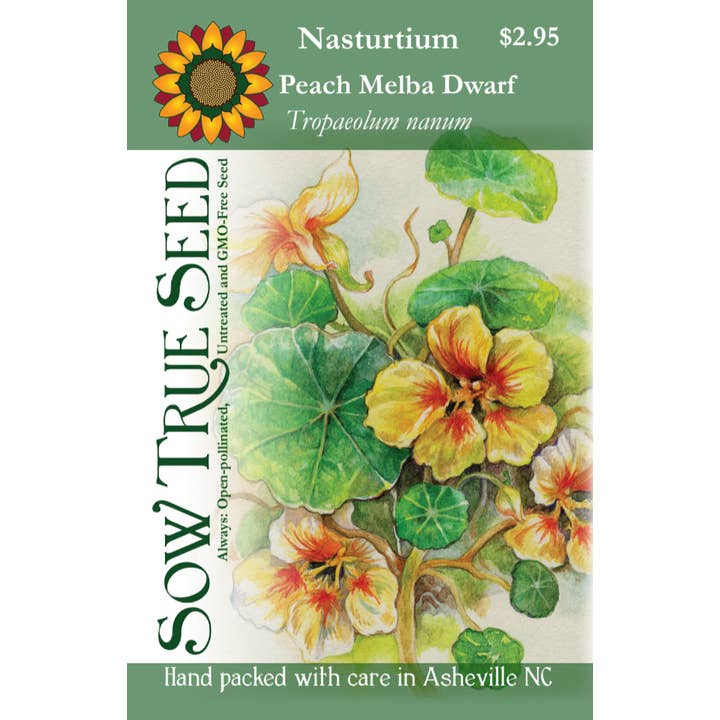 Sow True Seed - Wholesale Plant Seeds - Nasturtium Seeds - Peach Melba Dwarf1