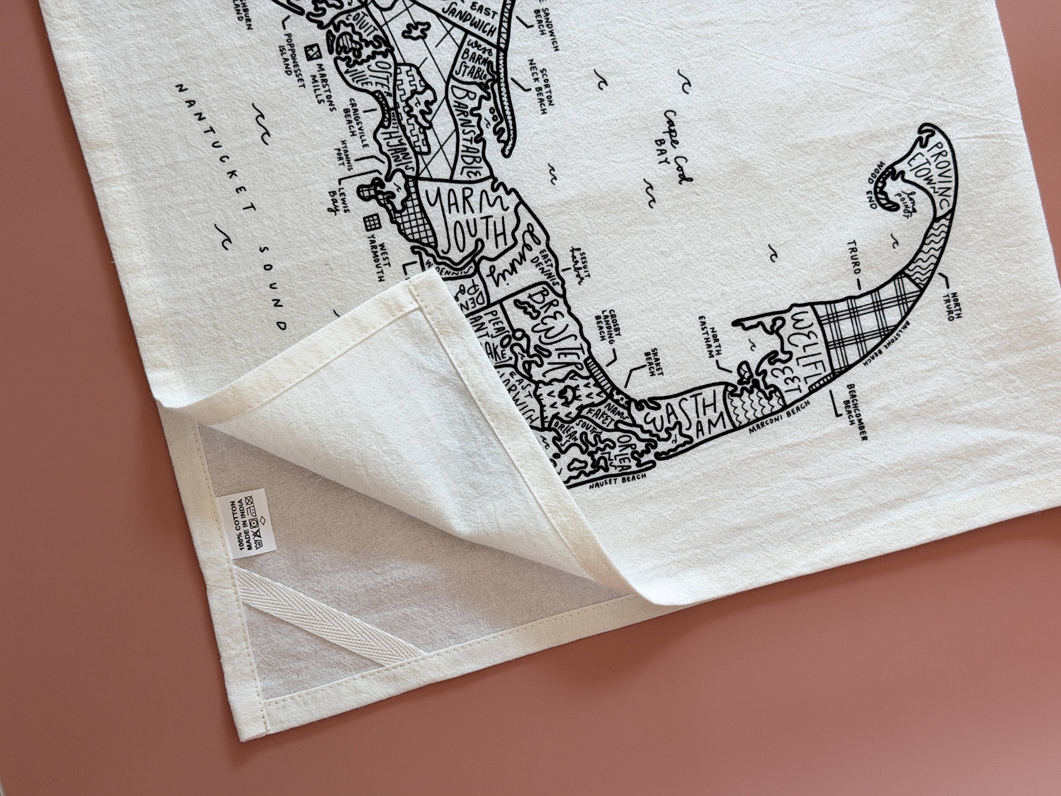 By Aleisha - Wholesale Tea Towel - Cape Cod Map Tea Towel6