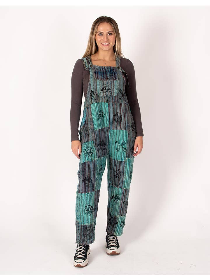 Kimago Look - Wholesale Overalls - Women's - Boho unisex jumpsuit light blue or green | Kimago6