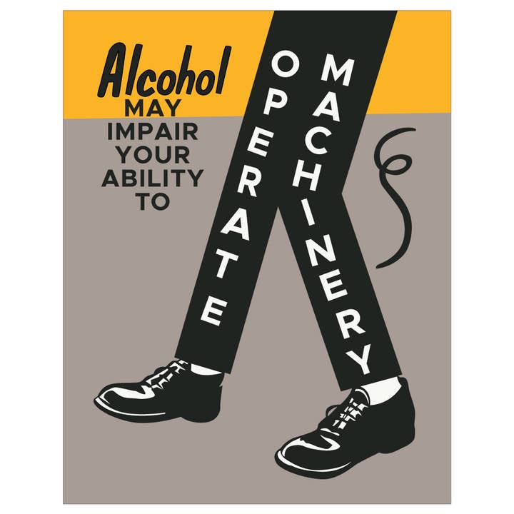 5'' x 7 Alcohol Impairs Ability to Operate Machinery Card for wholesale by Fridgedoor