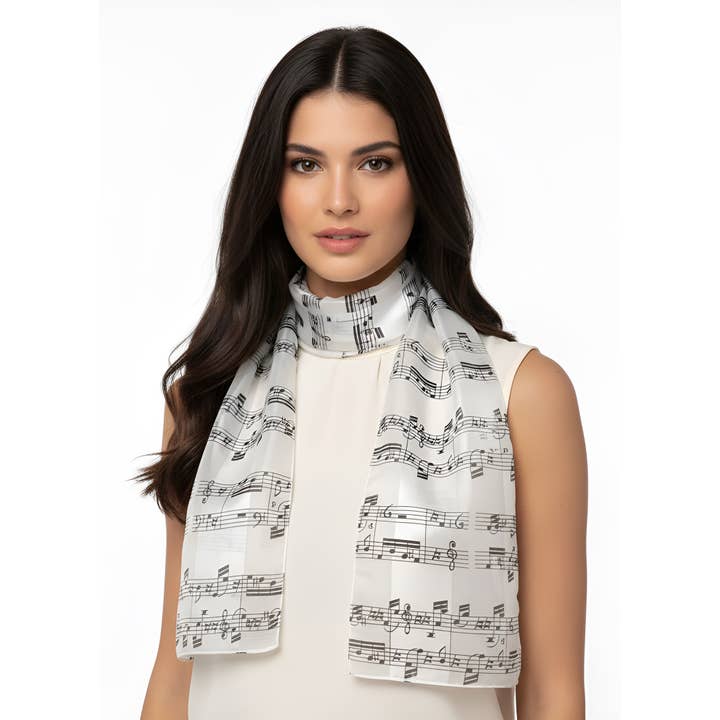 SERENITA - Wholesale Scarf - Women's - Holiday Gift Scarf Long Lightweight Music Note Key Board2