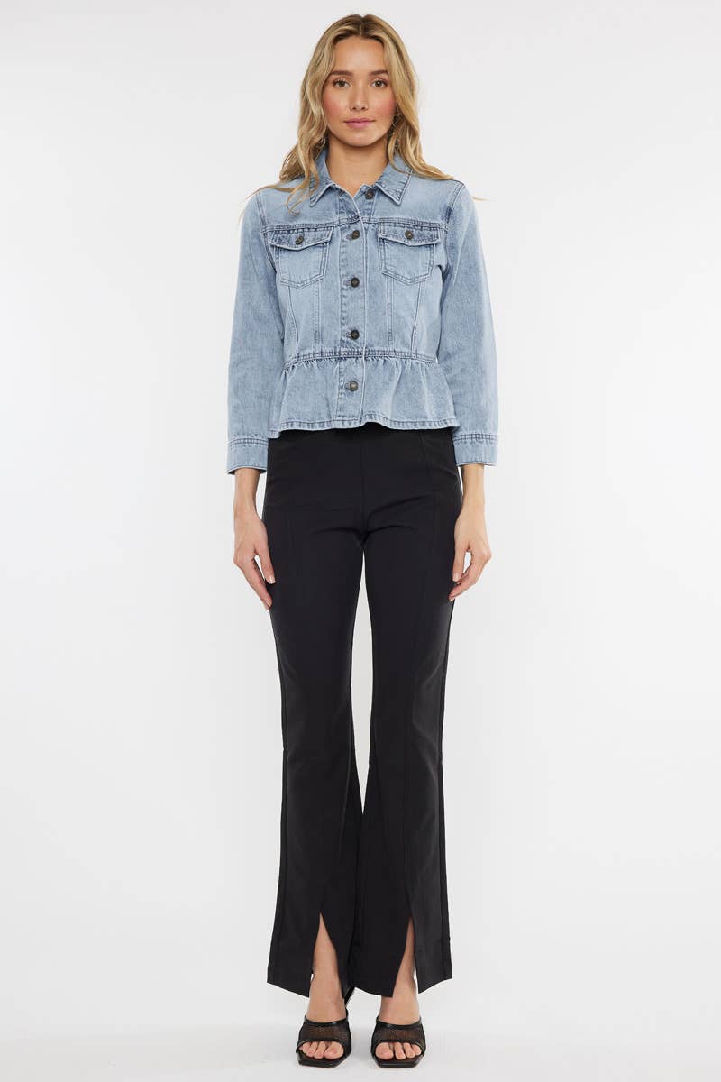 LICHT ÖFFNEN SIE PACK CLASSIC FIT PEPLUM DENIMJACKE-KC7369L für den Großhandel auf Faire9