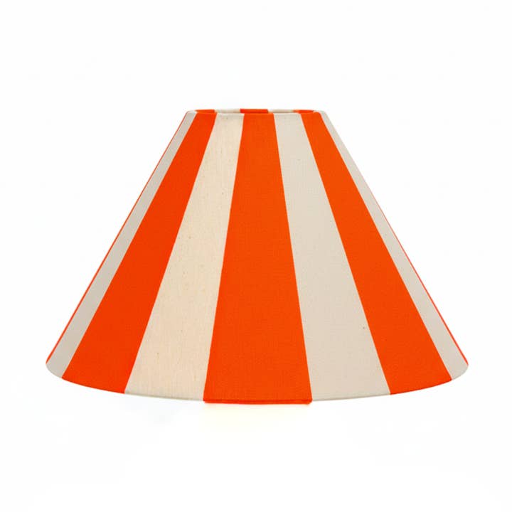 Hand-painted Upcycled Linen Sustainable Lampshade in Stripe print Small for wholesale by thestudioUP