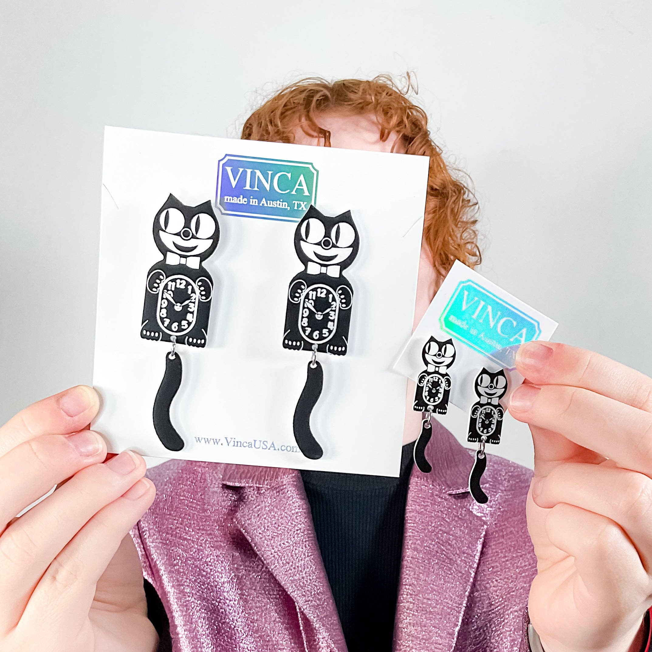 Vinca - Wholesale Dangle Earrings - Officially Licensed Kit-Cat Klock ® Earrings (regular sized)4